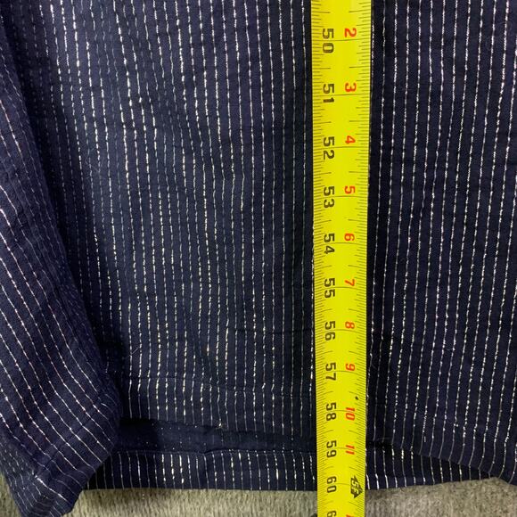 NEW $99 Lane Bryant SIZE 24 Blue Silver Striped V-Neck Sleeveless Jumpsuit - Picture 8 of 12